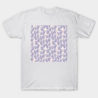 Blue Pink minimal Palm Leaves T-Shirt